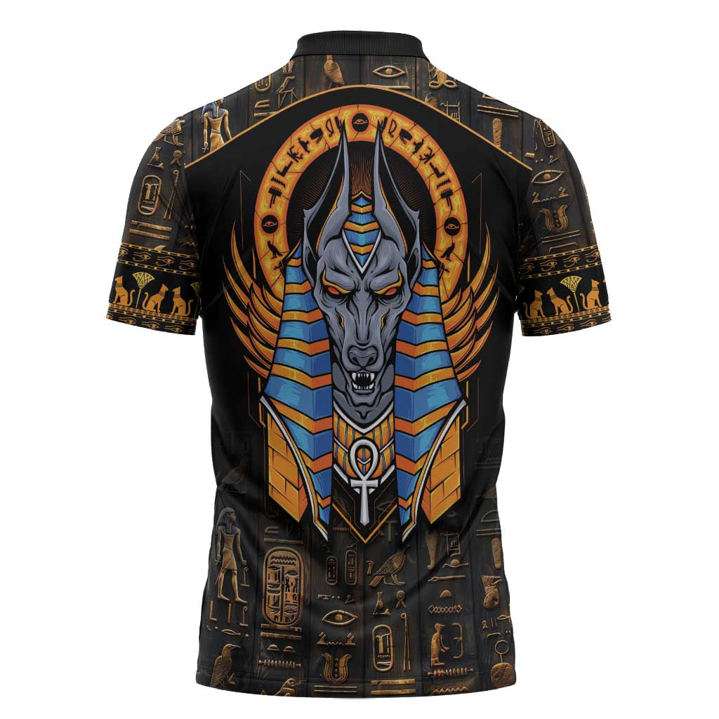 Egyptian Anubis Zipper Polo Shirt Ancient Egypt Culture