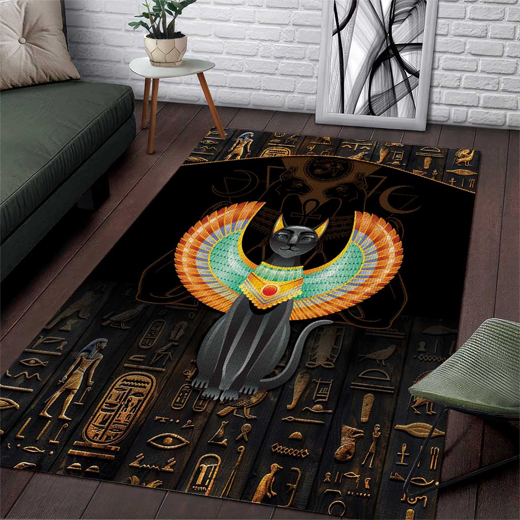 Winged Egypt Cats Area Rug Ancient Egypt Culture