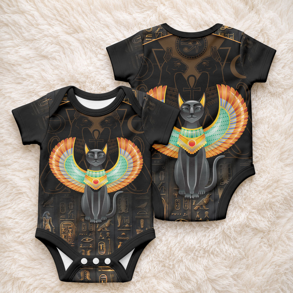 Winged Egypt Cats Baby Onesie Ancient Egypt Culture