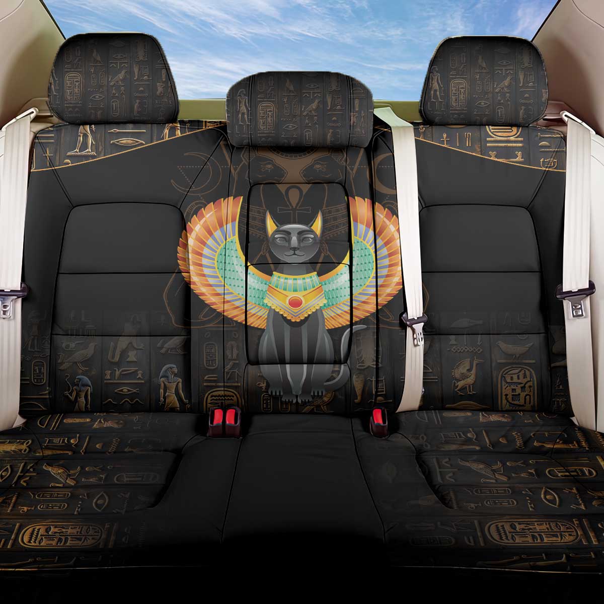 Winged Egypt Cats Back Car Seat Cover Ancient Egypt Culture