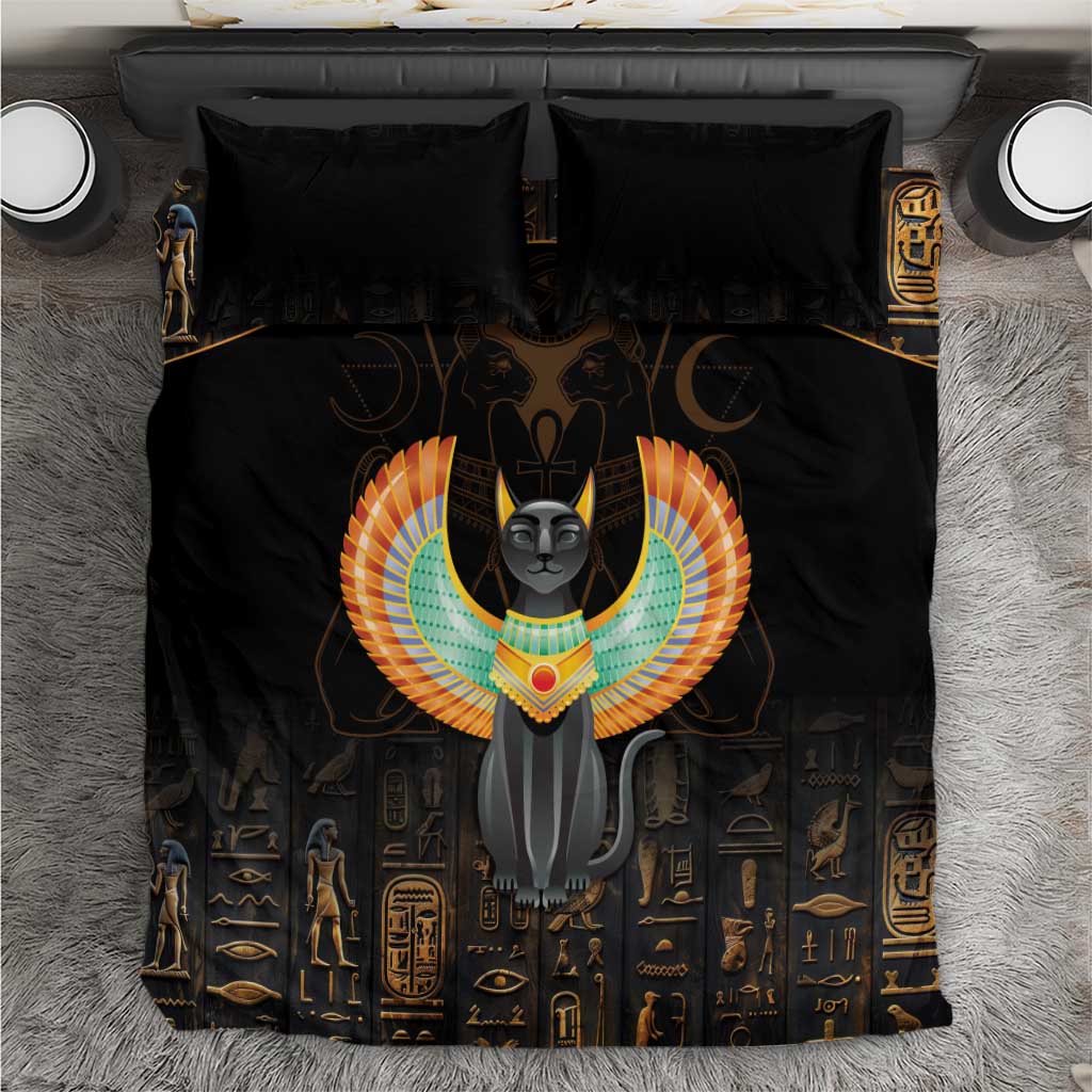 Winged Egypt Cats Bedding Set Ancient Egypt Culture