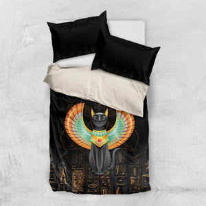 Winged Egypt Cats Bedding Set Ancient Egypt Culture