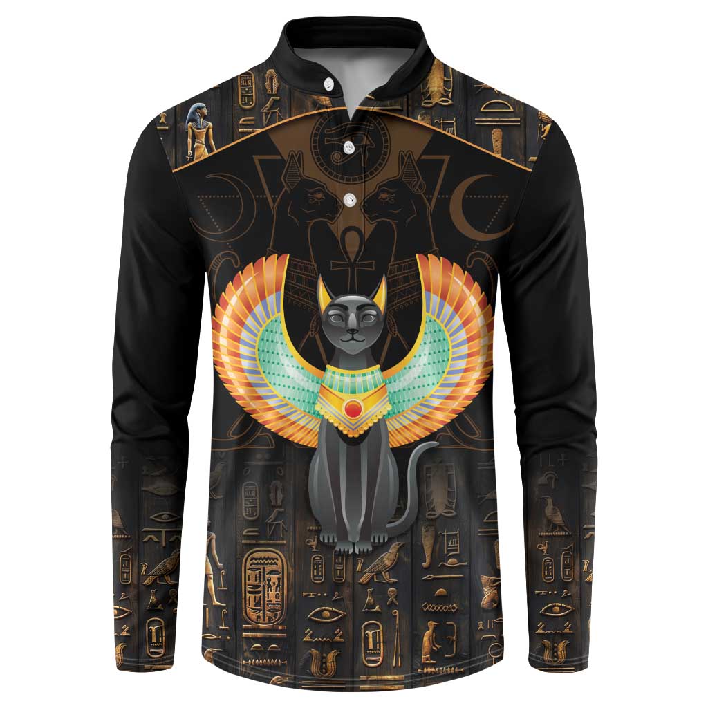 Winged Egypt Cats Button Sweatshirt Ancient Egypt Culture