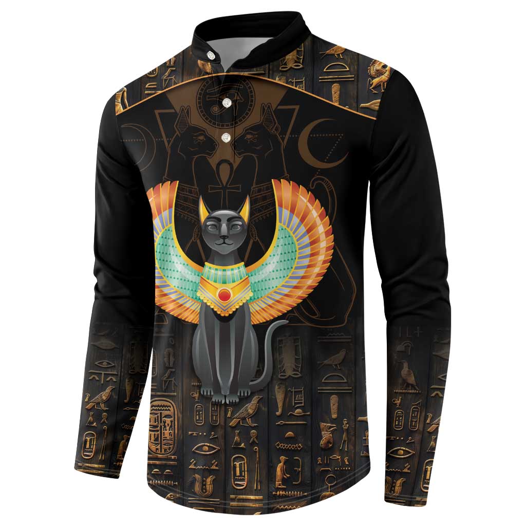Winged Egypt Cats Button Sweatshirt Ancient Egypt Culture
