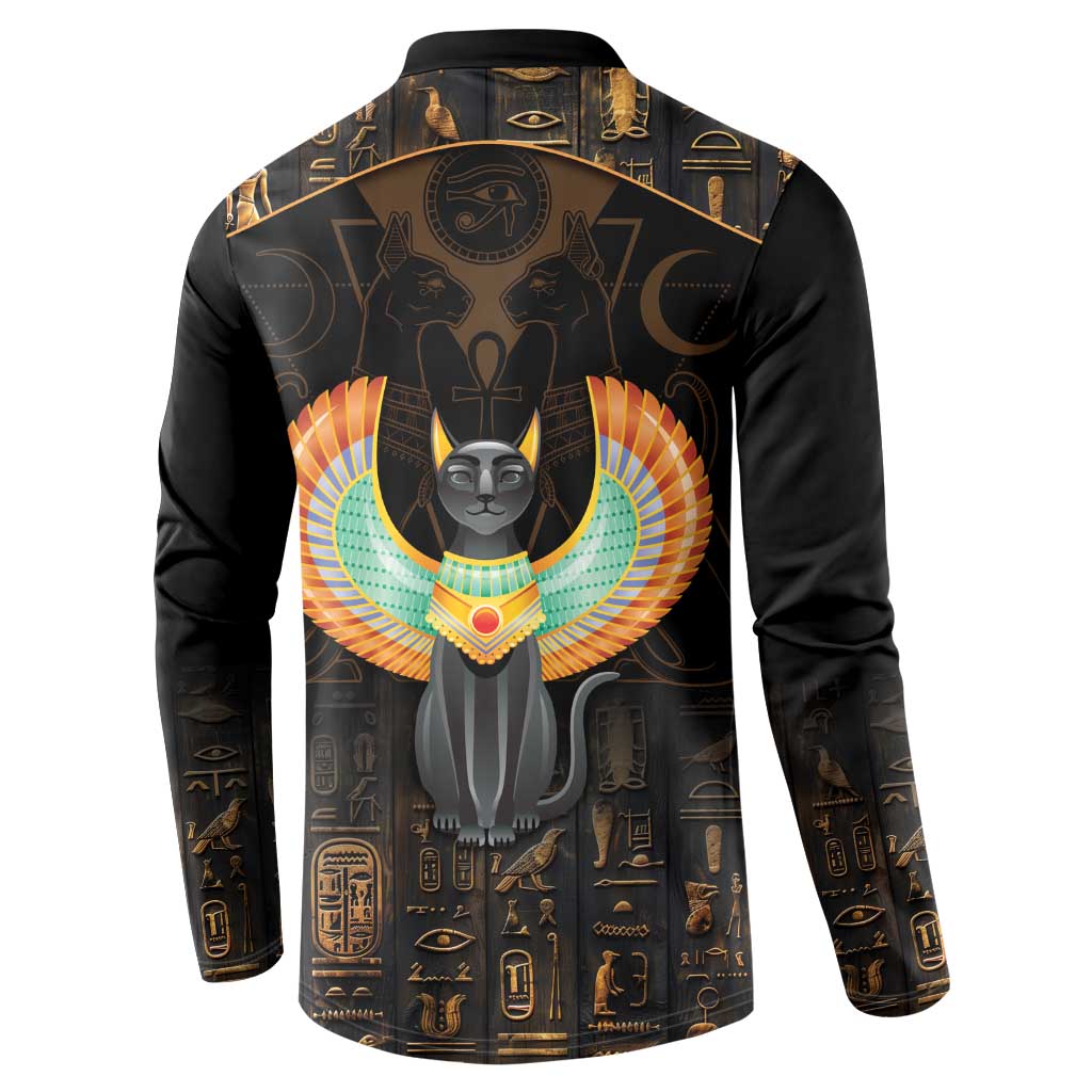 Winged Egypt Cats Button Sweatshirt Ancient Egypt Culture