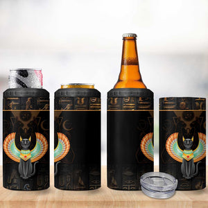 Winged Egypt Cats 4 in 1 Can Cooler Tumbler Ancient Egypt Culture