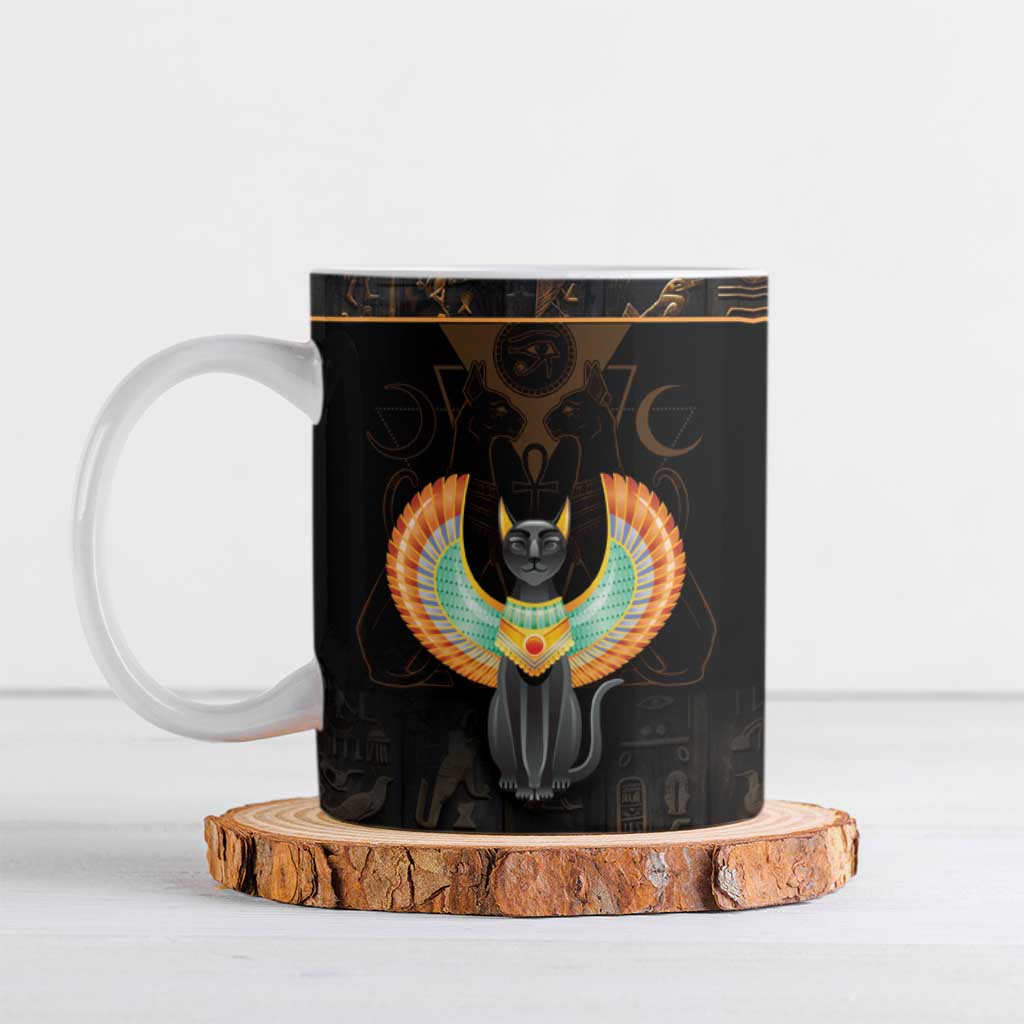 Winged Egypt Cats Ceramic Mug Ancient Egypt Culture