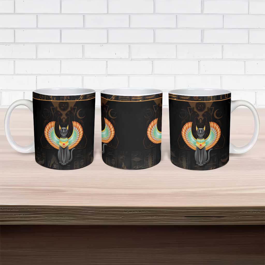 Winged Egypt Cats Ceramic Mug Ancient Egypt Culture