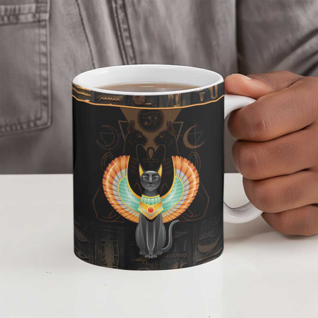 Winged Egypt Cats Ceramic Mug Ancient Egypt Culture