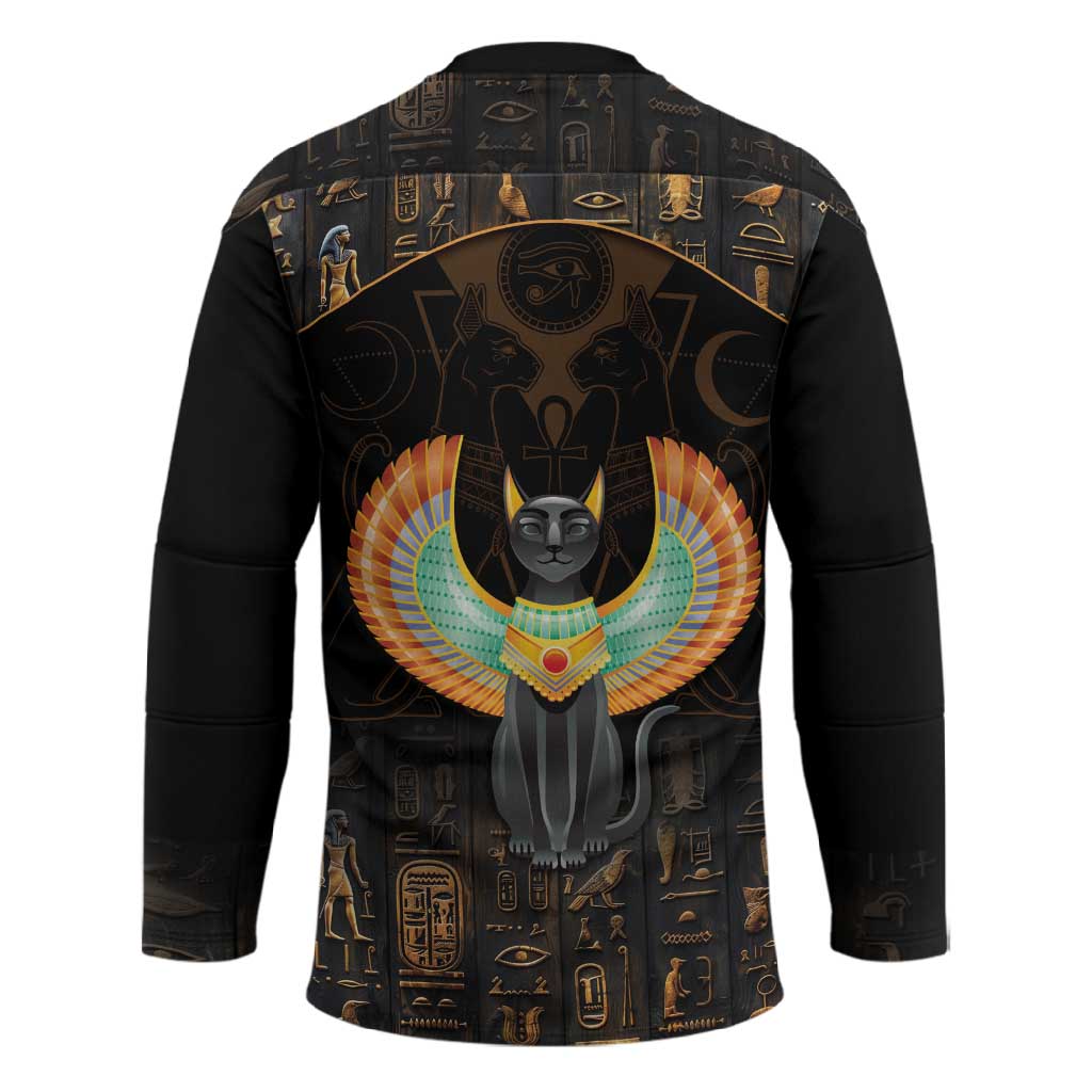 Winged Egypt Cats Hockey Jersey Ancient Egypt Culture