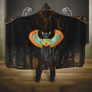 Winged Egypt Cats Hooded Blanket Ancient Egypt Culture