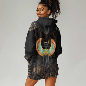 Winged Egypt Cats Hoodie Dress Ancient Egypt Culture