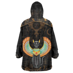 Winged Egypt Cats KId Wearable Blanket Hoodie Ancient Egypt Culture