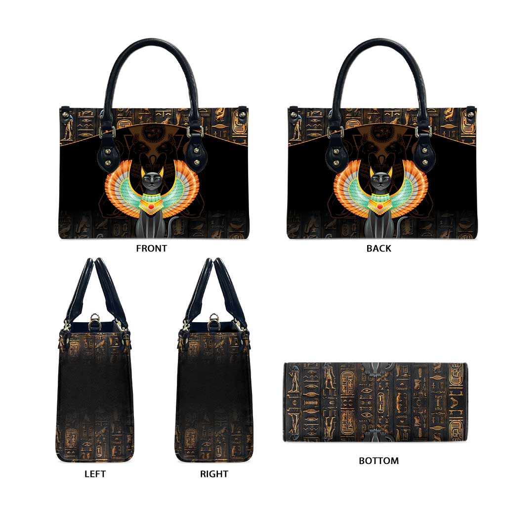 Winged Egypt Cats Leather Bag Ancient Egypt Culture