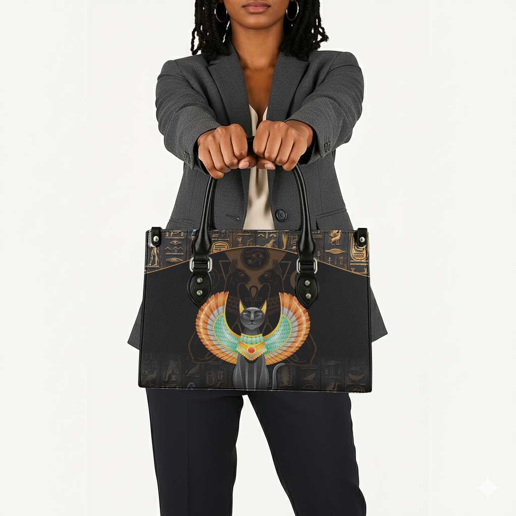 Winged Egypt Cats Leather Bag Ancient Egypt Culture