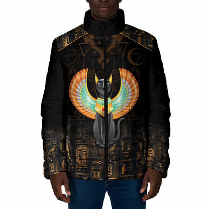 Winged Egypt Cats Padded Jacket Ancient Egypt Culture