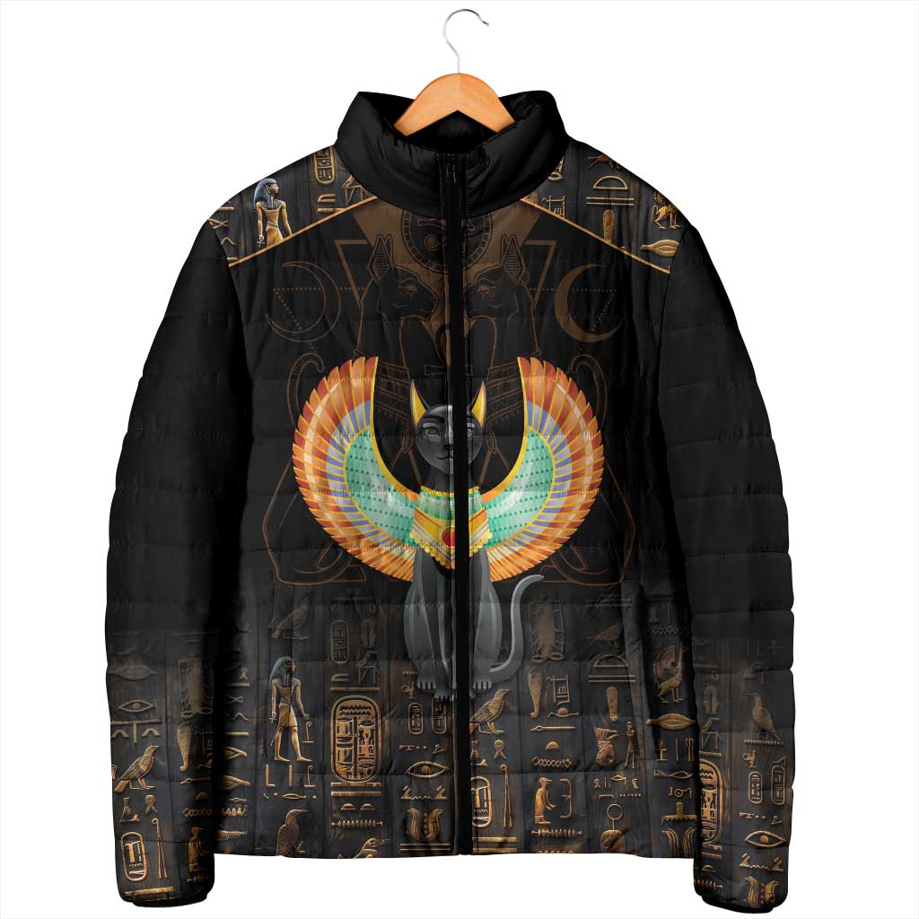 Winged Egypt Cats Padded Jacket Ancient Egypt Culture