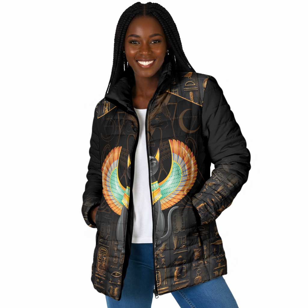 Winged Egypt Cats Padded Jacket Ancient Egypt Culture