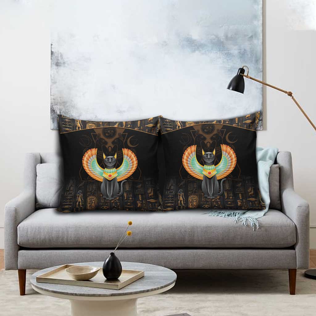 Winged Egypt Cats Pillow Cover Ancient Egypt Culture