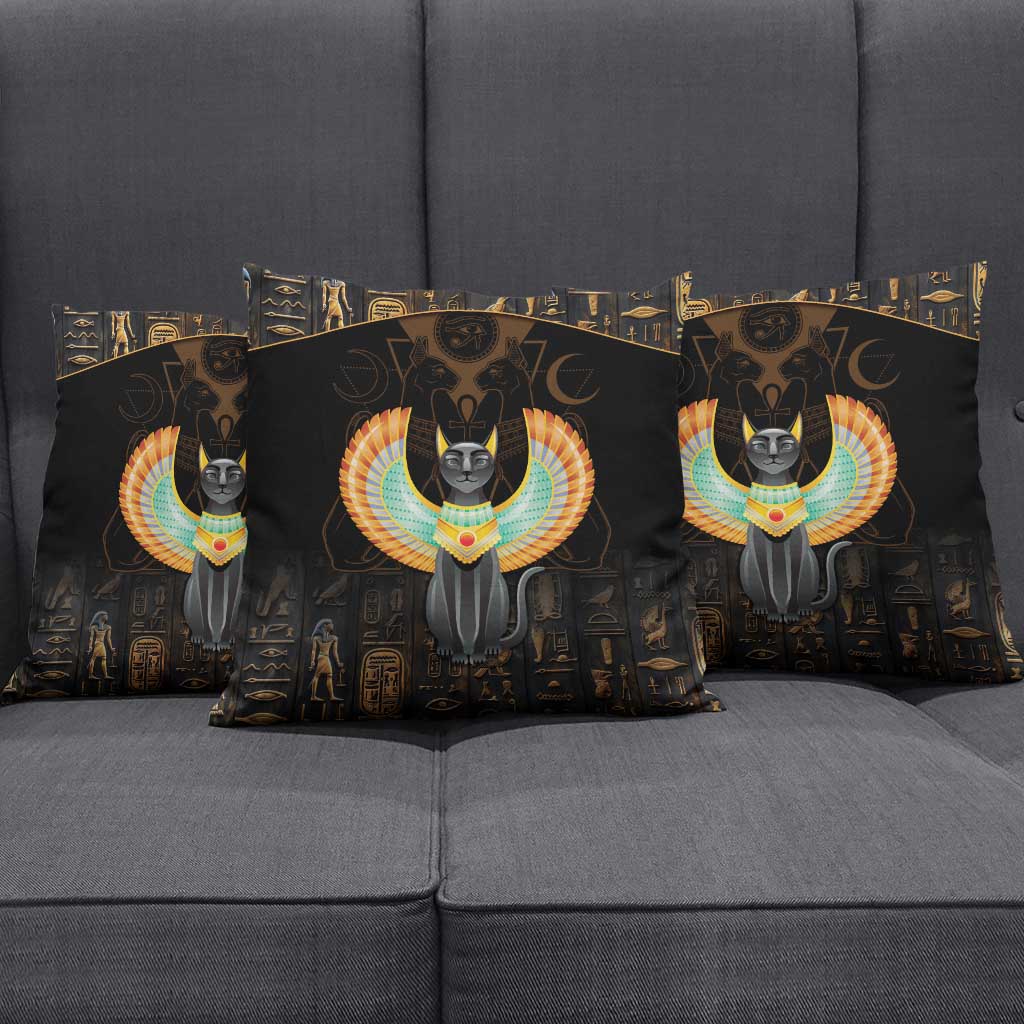 Winged Egypt Cats Pillow Cover Ancient Egypt Culture