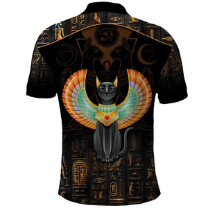 Winged Egypt Cats Polo Shirt Ancient Egypt Culture