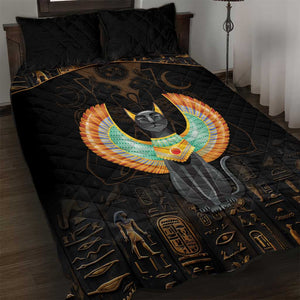 Winged Egypt Cats Quilt Bed Set Ancient Egypt Culture