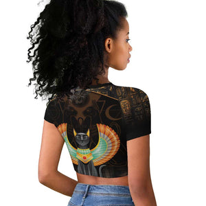 Winged Egypt Cats Raglan Cropped T shirt Ancient Egypt Culture