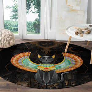 Winged Egypt Cats Round Carpet Ancient Egypt Culture