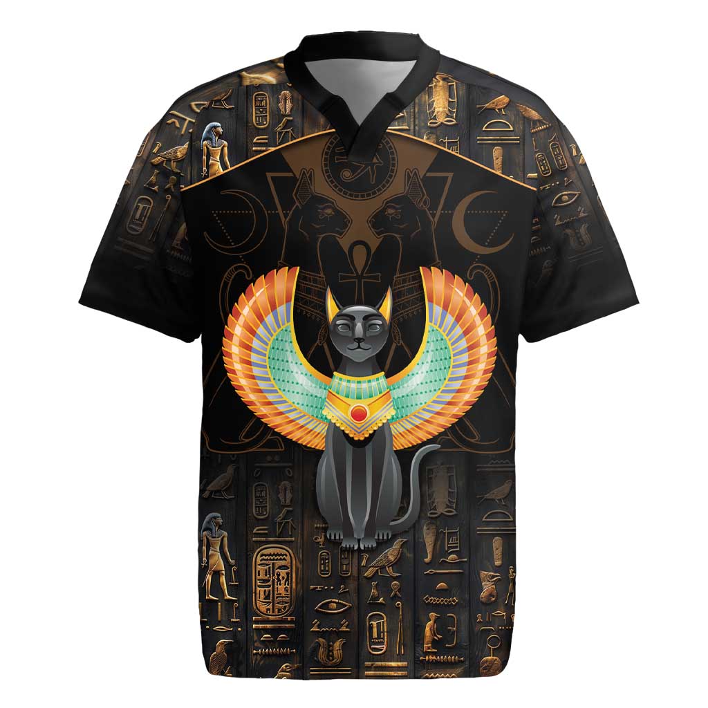 Winged Egypt Cats Rugby Jersey Ancient Egypt Culture