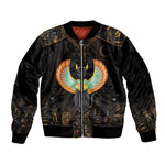Winged Egypt Cats Sleeve Zip Bomber Jacket Ancient Egypt Culture