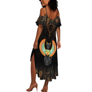 Winged Egypt Cats Summer Maxi Dress Ancient Egypt Culture