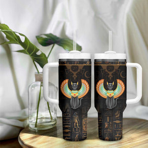 Winged Egypt Cats Tumbler With Handle Ancient Egypt Culture