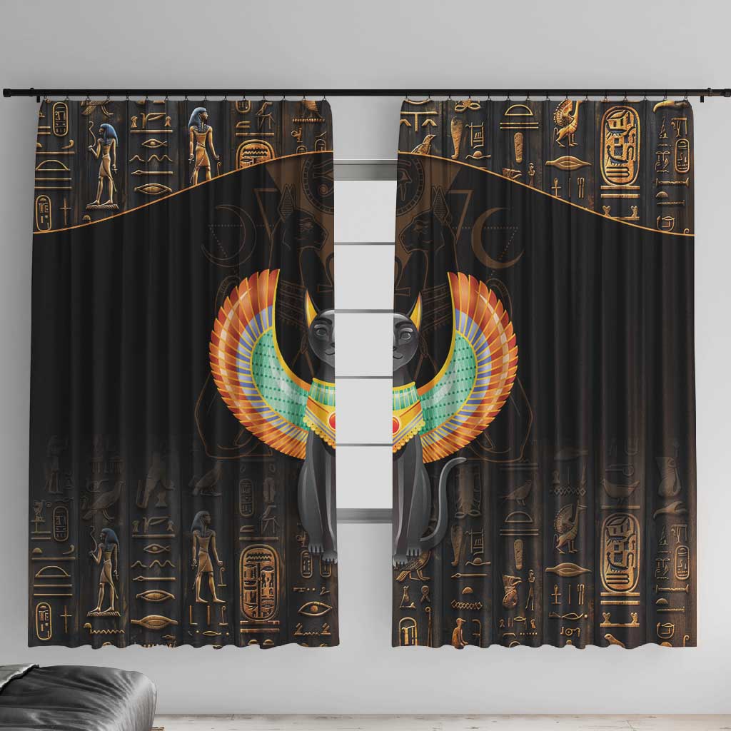 Winged Egypt Cats Window Curtain Ancient Egypt Culture