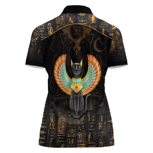 Winged Egypt Cats Women Polo Shirt Ancient Egypt Culture