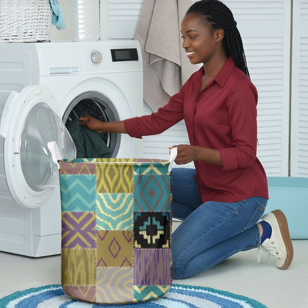 African American Quilt Inspired Laundry Basket Cultural Heritage Ethnic Quilt Pattern