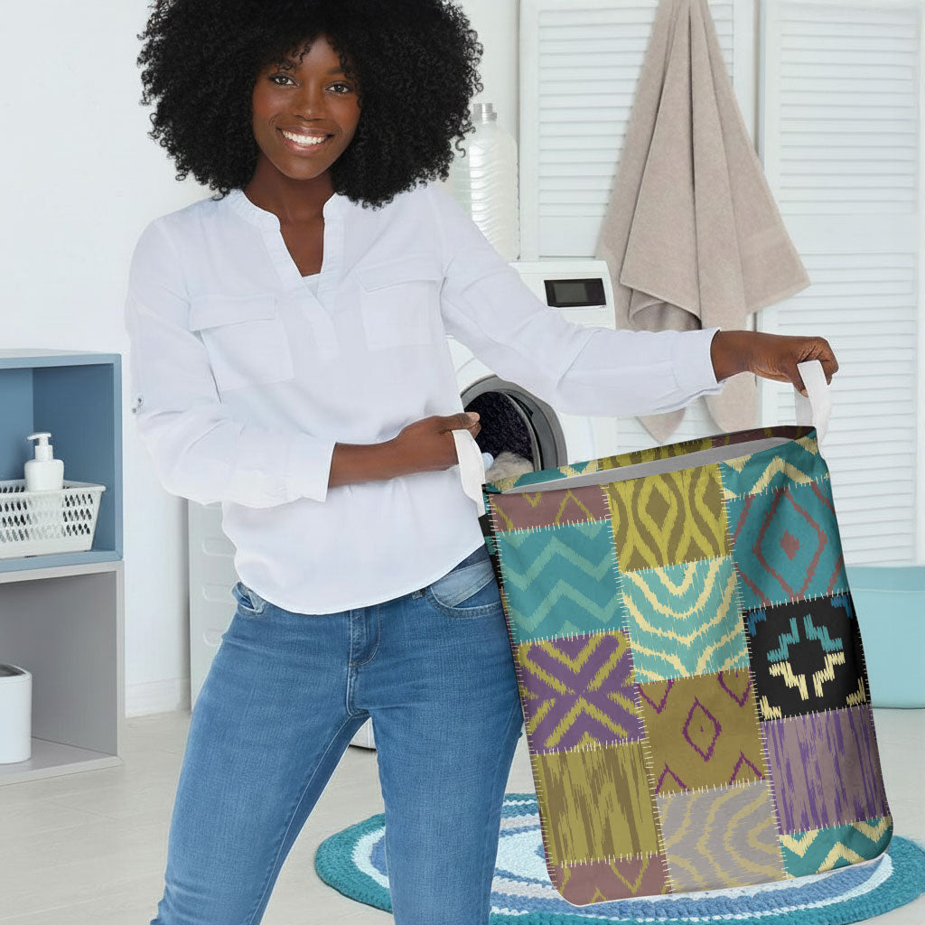 African American Quilt Inspired Laundry Basket Cultural Heritage Ethnic Quilt Pattern
