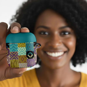 African American Quilt Inspired AirPods Case Cultural Heritage Ethnic Quilt Pattern