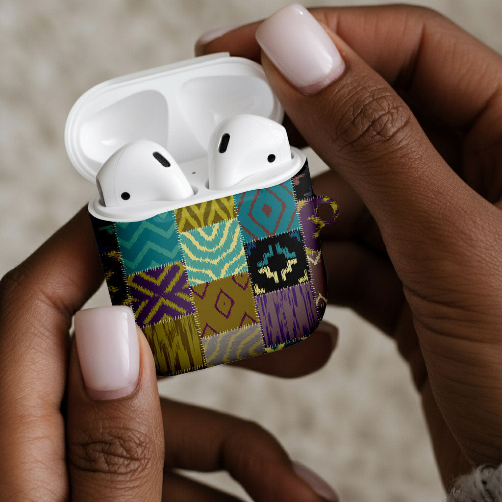 African American Quilt Inspired AirPods Case Cultural Heritage Ethnic Quilt Pattern