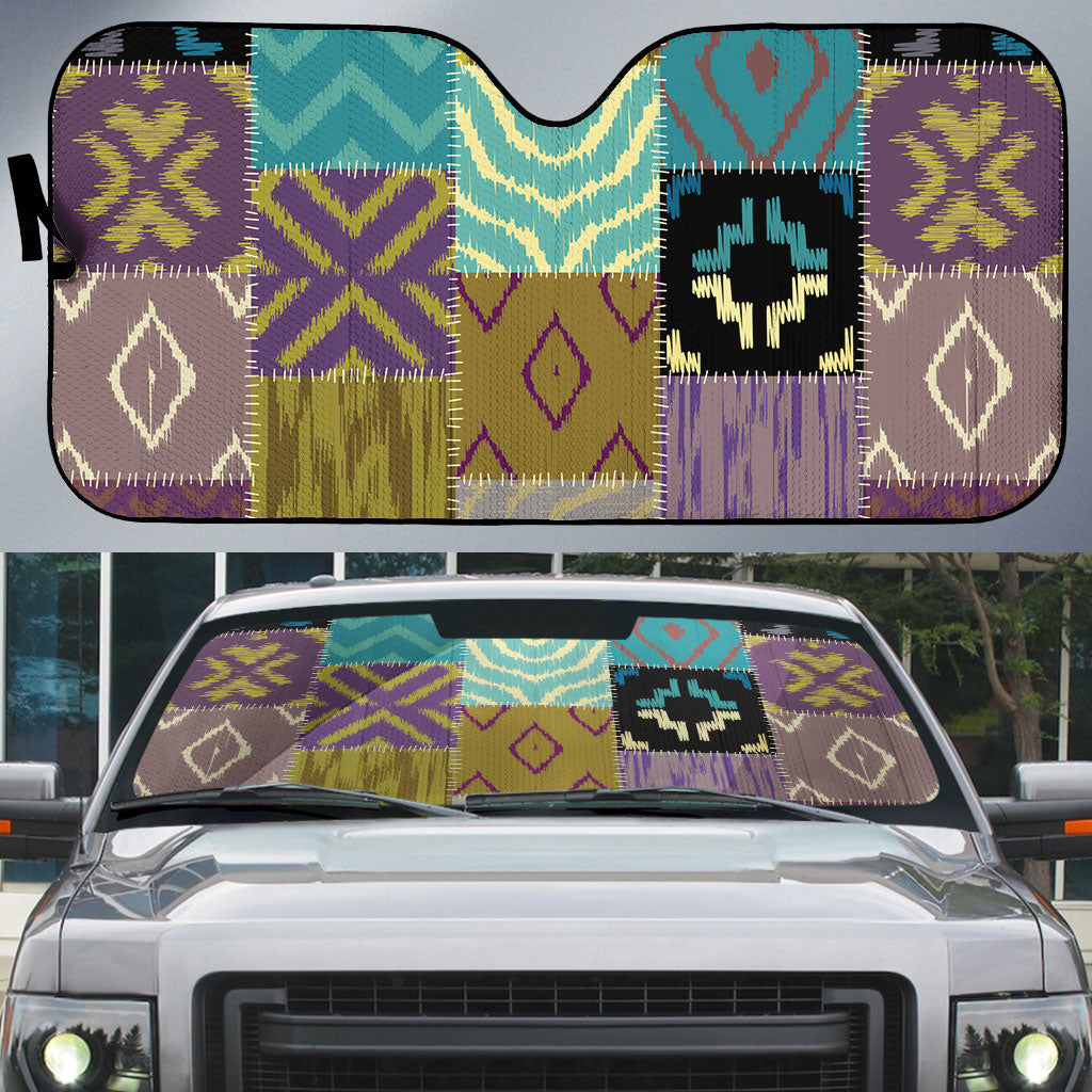 African American Quilt Inspired Auto Sun Shade Cultural Heritage Ethnic Quilt Pattern