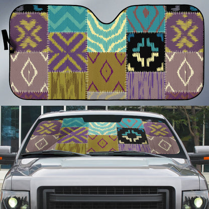 African American Quilt Inspired Auto Sun Shade Cultural Heritage Ethnic Quilt Pattern