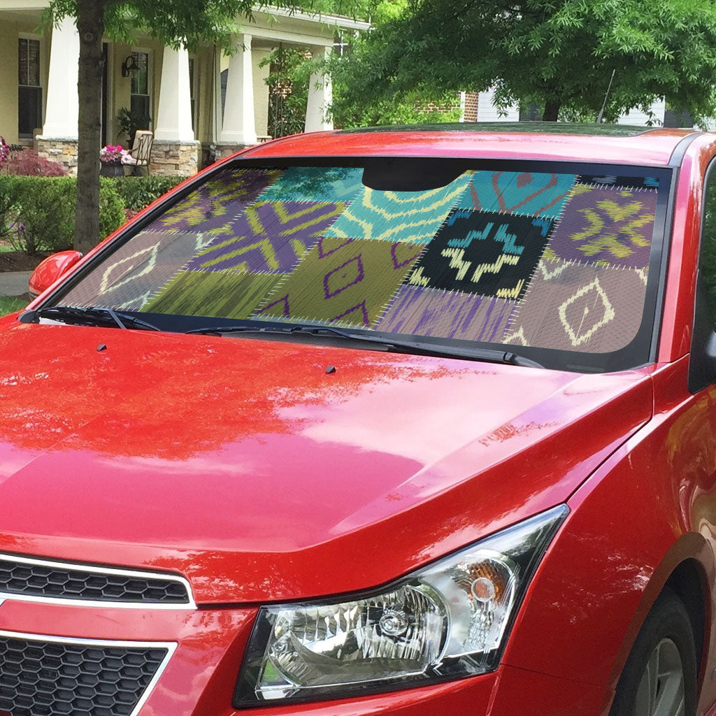 African American Quilt Inspired Auto Sun Shade Cultural Heritage Ethnic Quilt Pattern