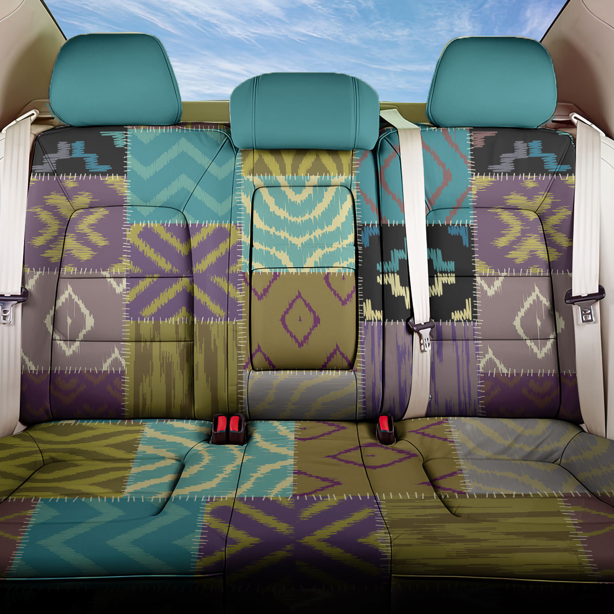 African American Quilt Inspired Back Car Seat Cover Cultural Heritage Ethnic Quilt Pattern