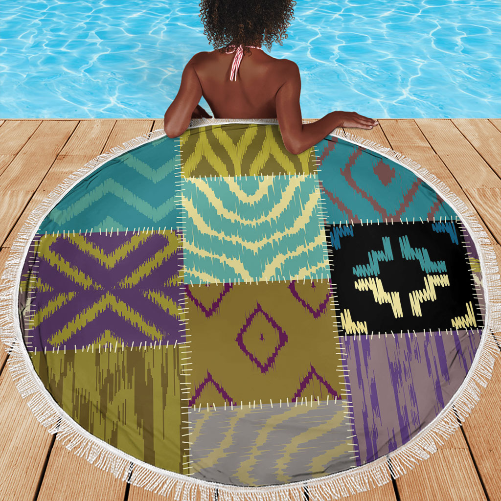 African American Quilt Inspired Beach Blanket Cultural Heritage Ethnic Quilt Pattern