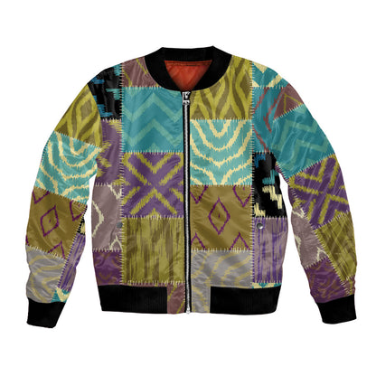 African American Quilt Inspired Bomber Jacket Cultural Heritage Ethnic Quilt Pattern
