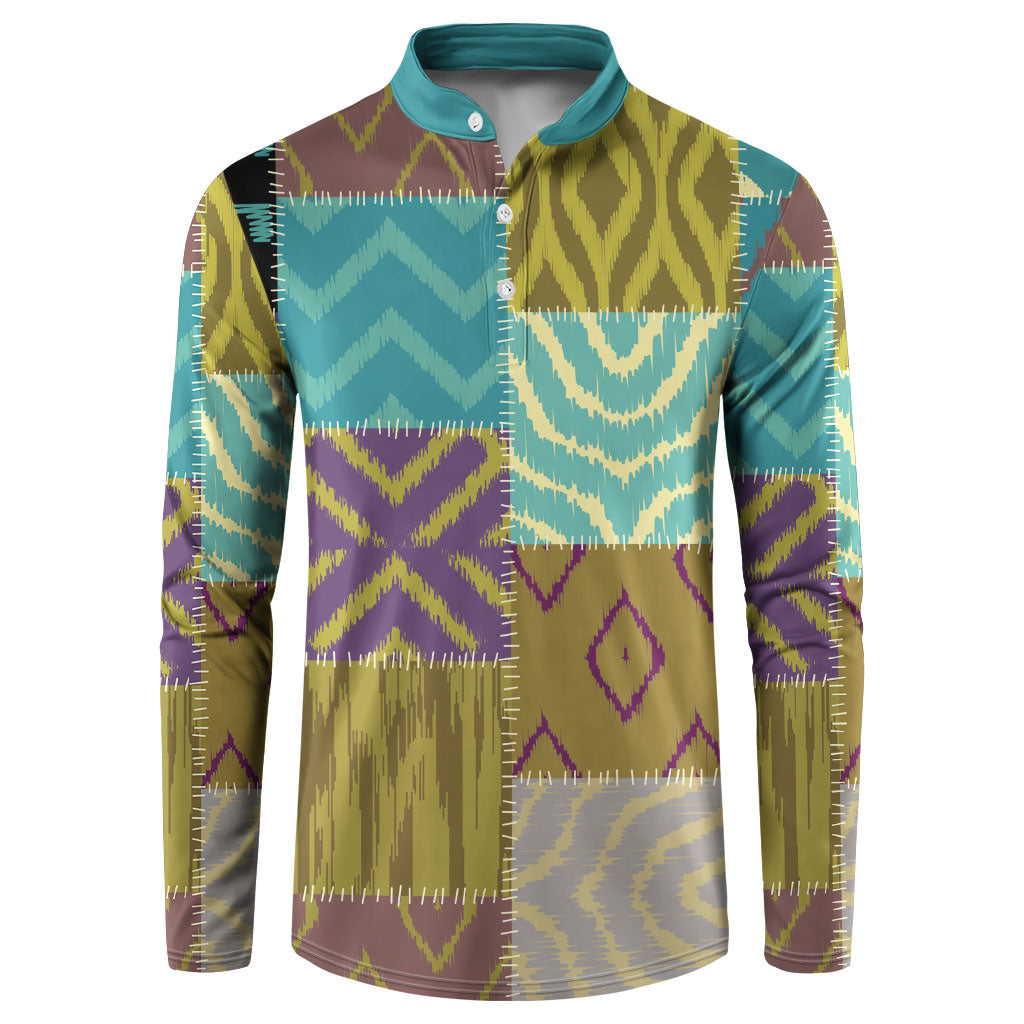 African American Quilt Inspired Button Sweatshirt Cultural Heritage Ethnic Quilt Pattern