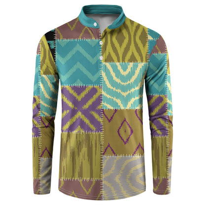 African American Quilt Inspired Button Sweatshirt Cultural Heritage Ethnic Quilt Pattern