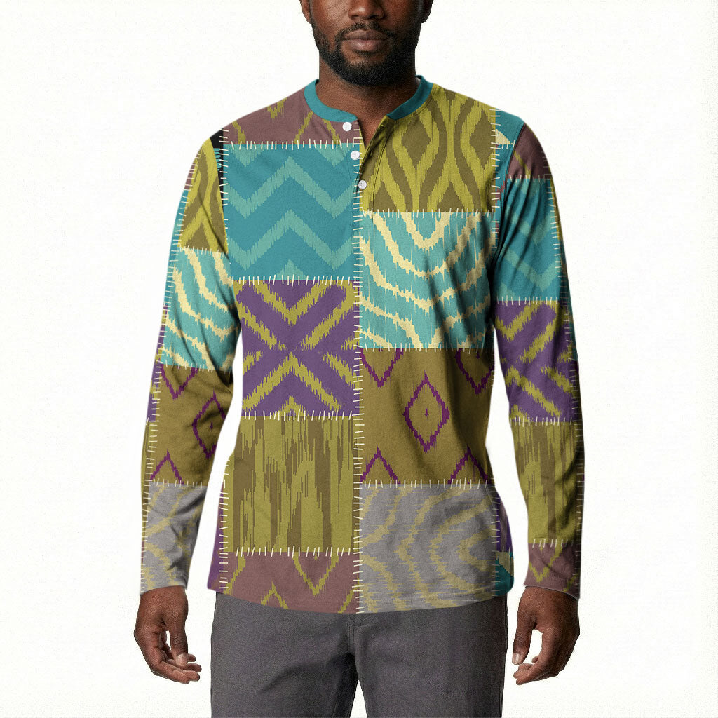 African American Quilt Inspired Button Sweatshirt Cultural Heritage Ethnic Quilt Pattern