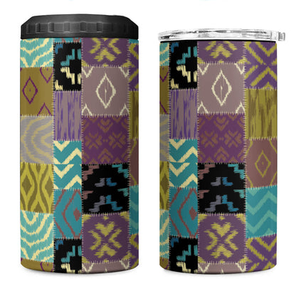 African American Quilt Inspired 4 in 1 Can Cooler Tumbler Cultural Heritage Ethnic Quilt Pattern