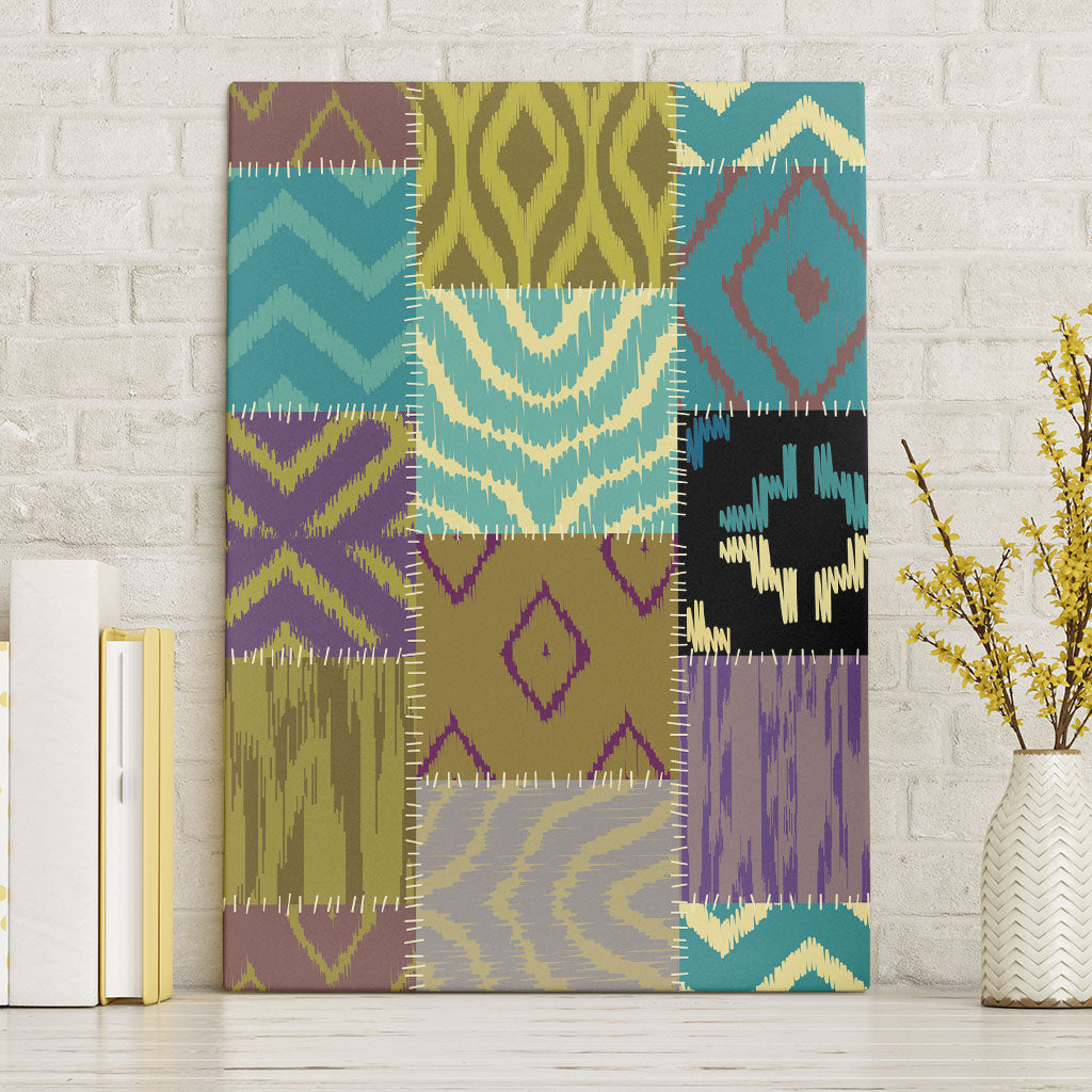 African American Quilt Inspired Canvas Wall Art Cultural Heritage Ethnic Quilt Pattern