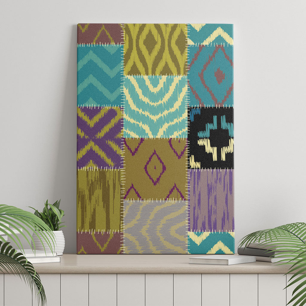 African American Quilt Inspired Canvas Wall Art Cultural Heritage Ethnic Quilt Pattern